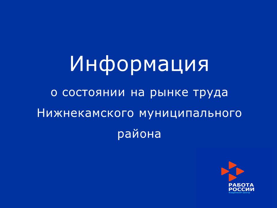 ИНФОРМАЦИЯ о состоянии рынка труда Нижнекамского муниципального района по состоянию на 1 февраля 2020 года.